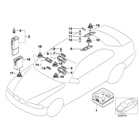 Lumière intérieure supérieure gauche - Pièce d'origine BMW 63312491509