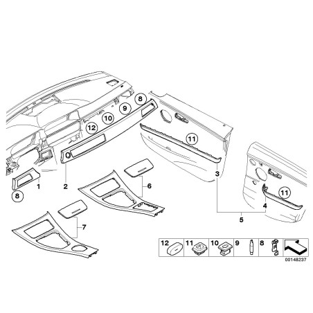 Garniture intérieure de fixation - Pièce d'origine BMW 51418215806