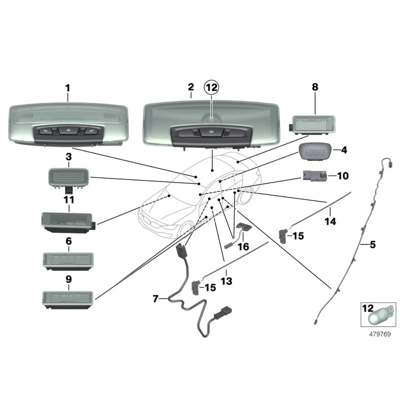 Éclairage intérieur du coffre - Pièce d'origine BMW 63316962039