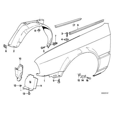 Pièce intermédiaire avant gauche - Pièce d'origine BMW 51711933827