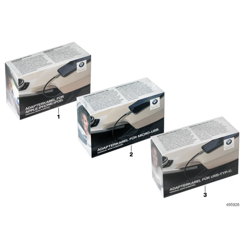 Câble adaptateur USB Lightning pour iPhone/iPod - Pièce d'origine BMW 61122458607