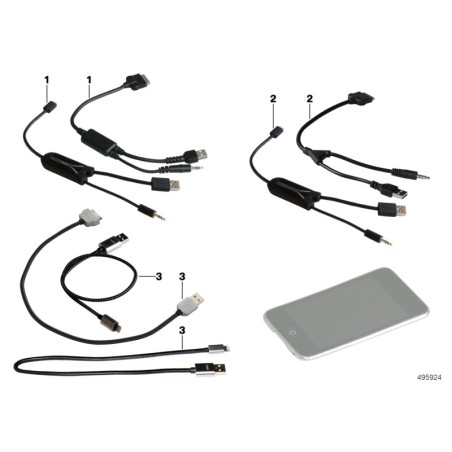 Câble adaptateur pour iPod / iPhone - Pièce d'origine BMW 61122338491