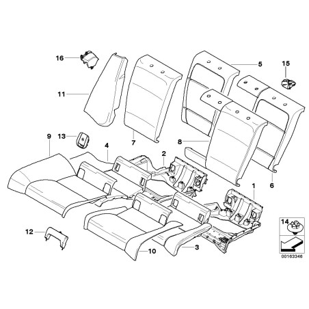 Cache Isofix Latch Noir - Pièce d'origine BMW 52206970744