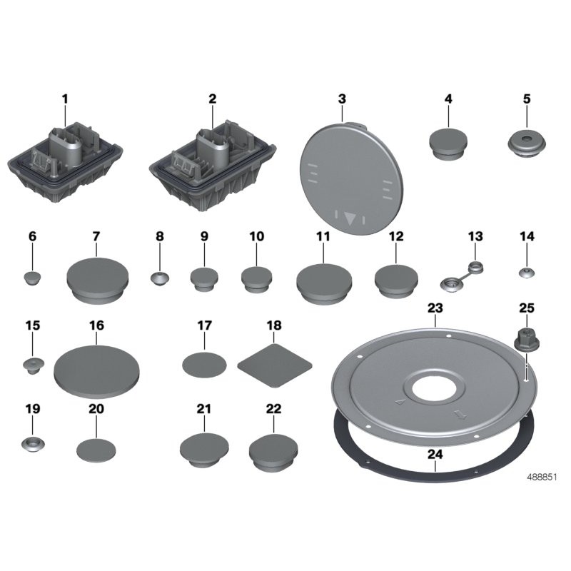 Tampon de levage sous la voiture - Pièce d'origine BMW 51717123311