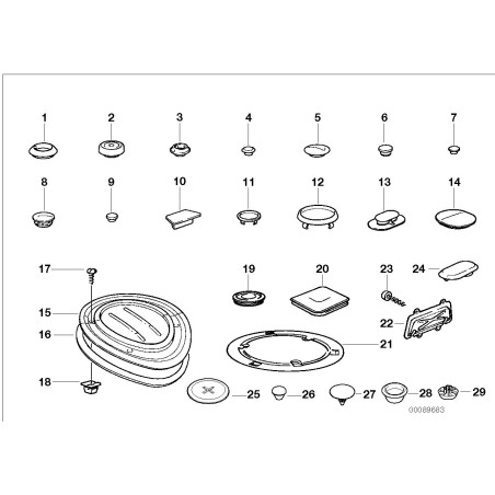 Tampon de support de cric - Pièce d'origine BMW 51711960752