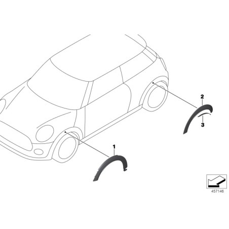 Extension d'aile arrière gauche JCW - Pièce d'origine BMW 51777365161