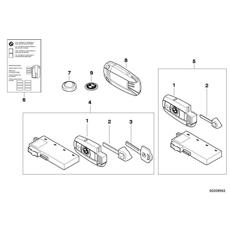 Emblème de logo de télécommande de clé - Pièce d'origine BMW 66122155754