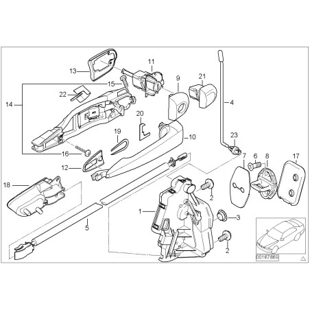 Cache de trou de clé gauche + droit Côté conducteur + côté passager - Pièce d'origine BMW 51218241401/51218241402