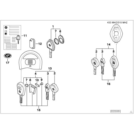 Boîtier de clé - Pièce d'origine BMW 66126933728