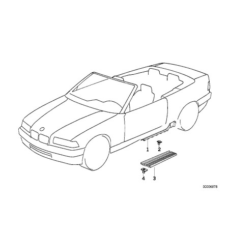 Clip de panneau de coup de pied - Pièce d'origine BMW 51478170166