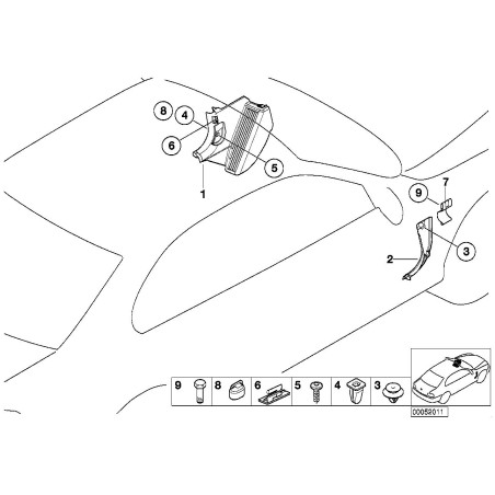 Panneau de coup de pied / pédale morte gris - Pièce d'origine BMW 51438227933