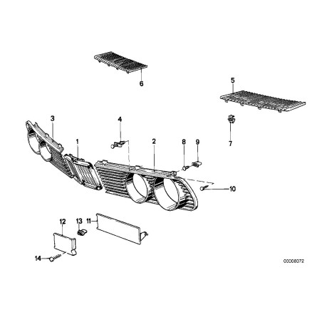 Ensemble de calandre de rein - Pièce d'origine BMW 51131873253