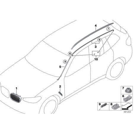 Calandre de rein avant radiateur gauche N/S - Pièce d'origine BMW 51137464921