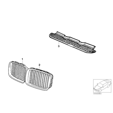 Calandre gauche - Pièce d'origine BMW 51138195151