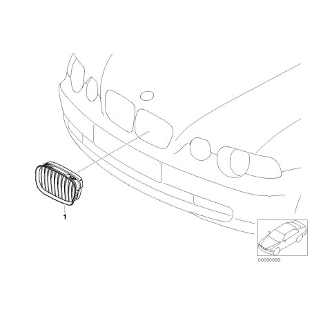 Calandre gauche - Pièce d'origine BMW 51138208489