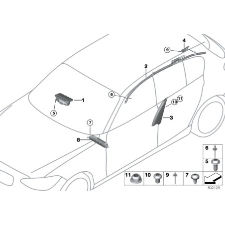 Module d'airbag pour genou - Pièce d'origine BMW 72125A01DF0