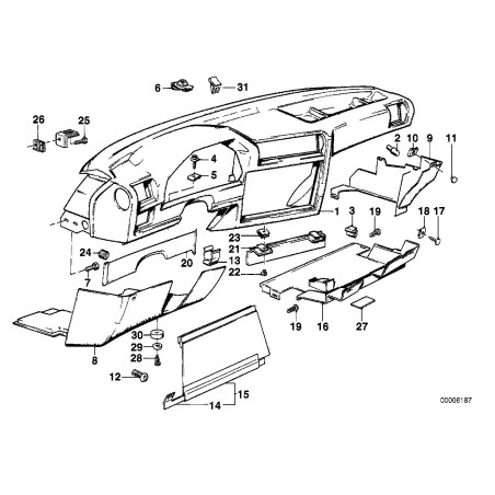 Écrou cannelé - Pièce d'origine BMW 62148480019