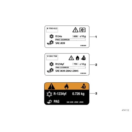 Étiquette de liquide de refroidissement - Pièce d'origine BMW 71239384993