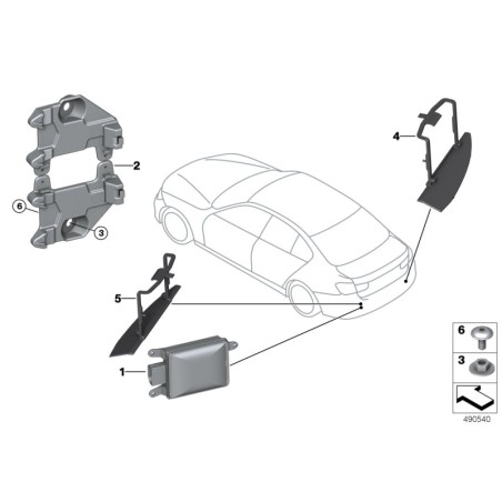 Support d'unité de contrôle d'avertissement de changement de voie - Pièce d'origine BMW 66326795928