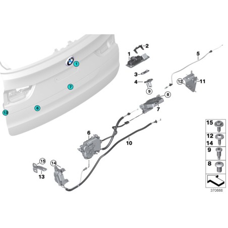 Verrou de loquet - Pièce d'origine BMW 51247183196