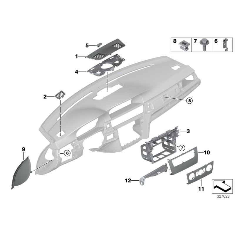 Panneau de garniture de commande de climatisation Lci 07-12 - Pièce d'origine BMW 51459137563