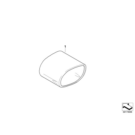 LCI Garniture de tuyau de carreau en aluminium - Pièce d'origine BMW 18300445926 LCI Garniture de tuyau de carreau en aluminium - Pièce d'origine BMW 18300445926