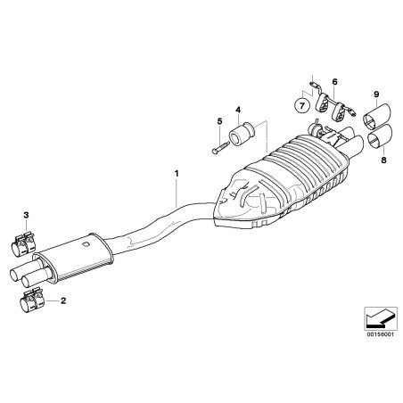 Sortie : Embout de tuyau d'échappement Lci en chrome - Ensemble de deux pièces d'origine BMW 2x18303425558