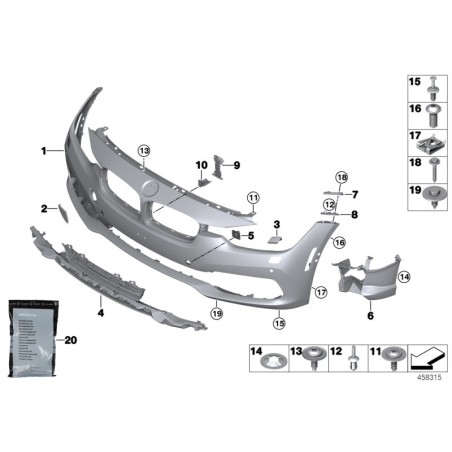 Support de phare antibrouillard LCI gauche N/S - Pièce d'origine BMW 51117386361