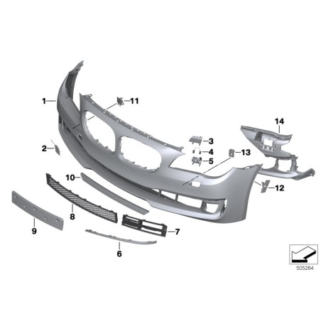 Bande de garniture de phare antibrouillard avant de pare-chocs LCI gauche N/S - Pièce d'origine BMW 51117295271