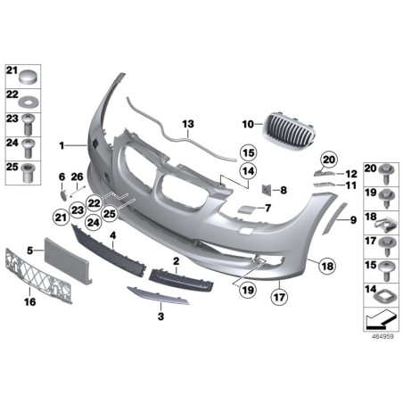 Garniture inférieure de la calandre avant LCI droite - Pièce d'origine BMW 51117229182