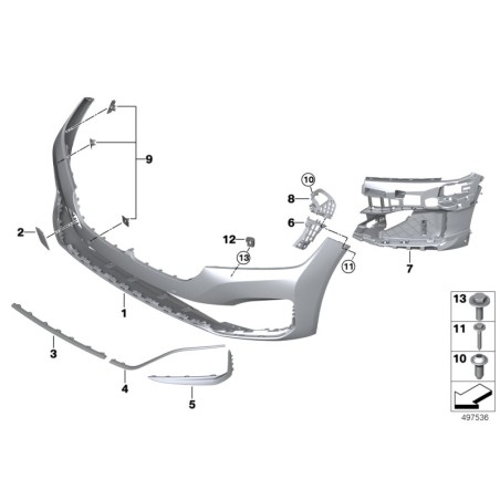 Cache de crochet de remorquage avant LCI - Pièce d'origine BMW 51117499371