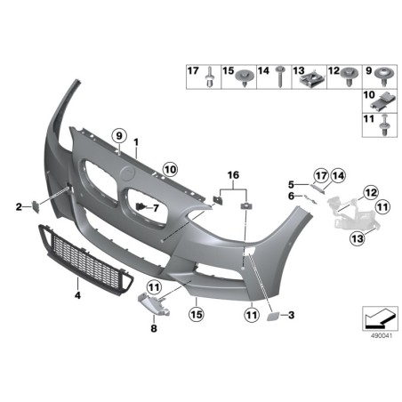 Ensemble de grille inférieure de pare-chocs avant M Sport LCI - Pièce d'origine BMW 51118060281