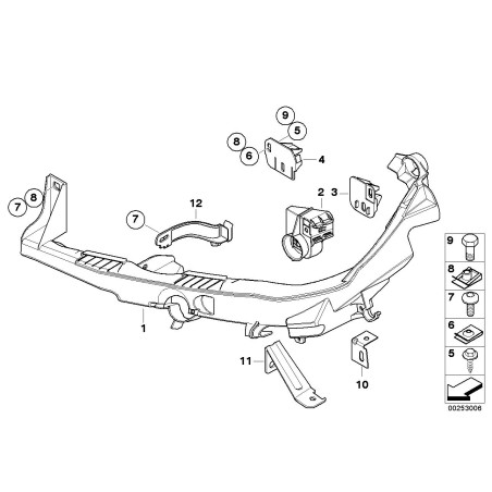 Support de phare LCI bras gauche N/S - Pièce d'origine BMW 51647227925