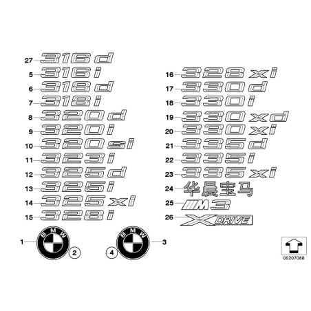 Étiquette autocollante d'emblème de badge LCI - Pièce d'origine BMW 51147157558