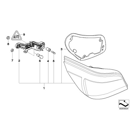 Feu arrière gauche LCI LED N/S - Pièce d'origine BMW 63217361591