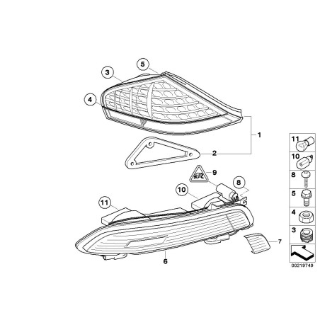 Kit de feux arrière à LED LCI, paire gauche droite - Pièce d'origine BMW 63217177069/63217177070