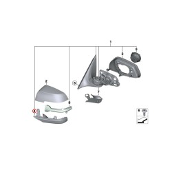 Boîtier de rétroviseur LCI gauche N/S - Pièce d'origine BMW 51167308647