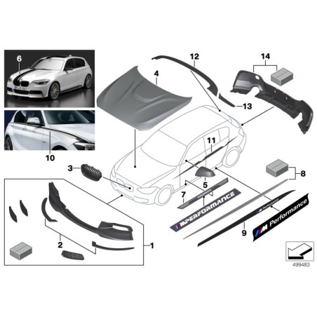 Grille de rein noire LCI M Performance gauche droite - Pièce d'origine BMW 51712357461/51712357462