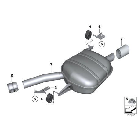 Embouts d'échappement M Sport LCI avec finition en chrome noir 2 pièces - Pièce d'origine BMW 18308626909