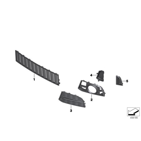 Plaque de fermeture avant LCI M Sport pour grille de feux antibrouillard - Pièce d'origine BMW 51118059004/51118059003