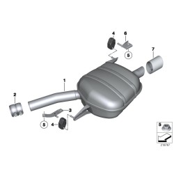 Embouts d'échappement sportifs LCI avec finition chromée 1 pièce - Pièce d'origine BMW 18308626907