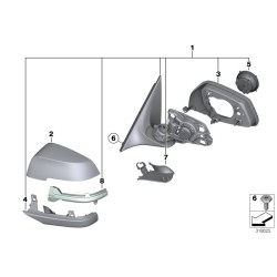 Ensemble de bagues de support de rétroviseur latéral LCI M Sport - Pièce d'origine BMW 51167308646/51167308645