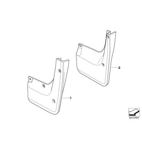 Ensemble de garde-boue LCI - Paire arrière - Pièce d'origine BMW 82160151586