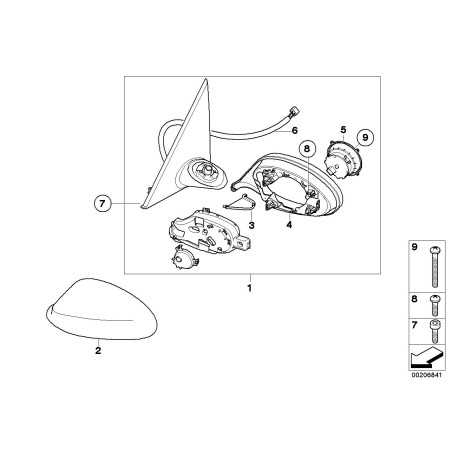 Capuchon de rétroviseur droit LCI - Pièce d'origine BMW 51167229266