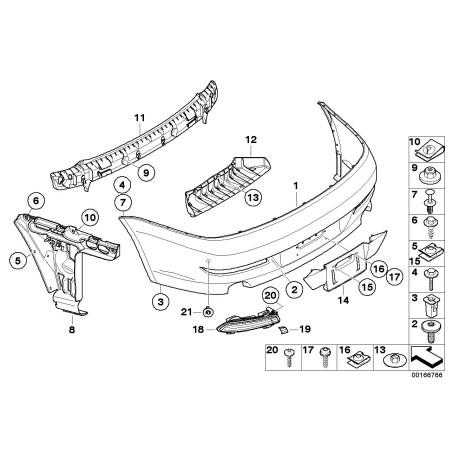 Ensemble de feux arrière de pare-chocs arrière Lci - Pièce d'origine BMW 63217177075/63217177076