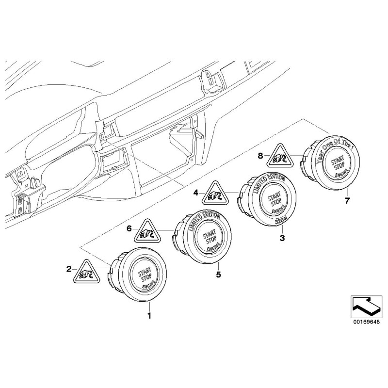 Interrupteur d'allumage Start/Stop Lci - Pièce d'origine BMW 61319154945