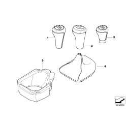 Housse de levier de vitesses manuel en cuir noir RHD - Pièce d'origine BMW 25117587483