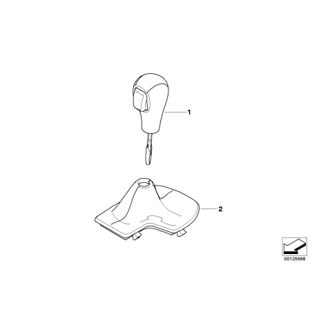 Levier de vitesses en cuir automatique - Pièce d'origine BMW 25167522365