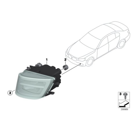 Assemblage de feu antibrouillard à LED gauche - Pièce d'origine BMW 63177311287