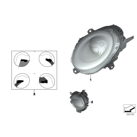 Feu antibrouillard/feu de stationnement à LED gauche - Pièce d'origine BMW 63177329171